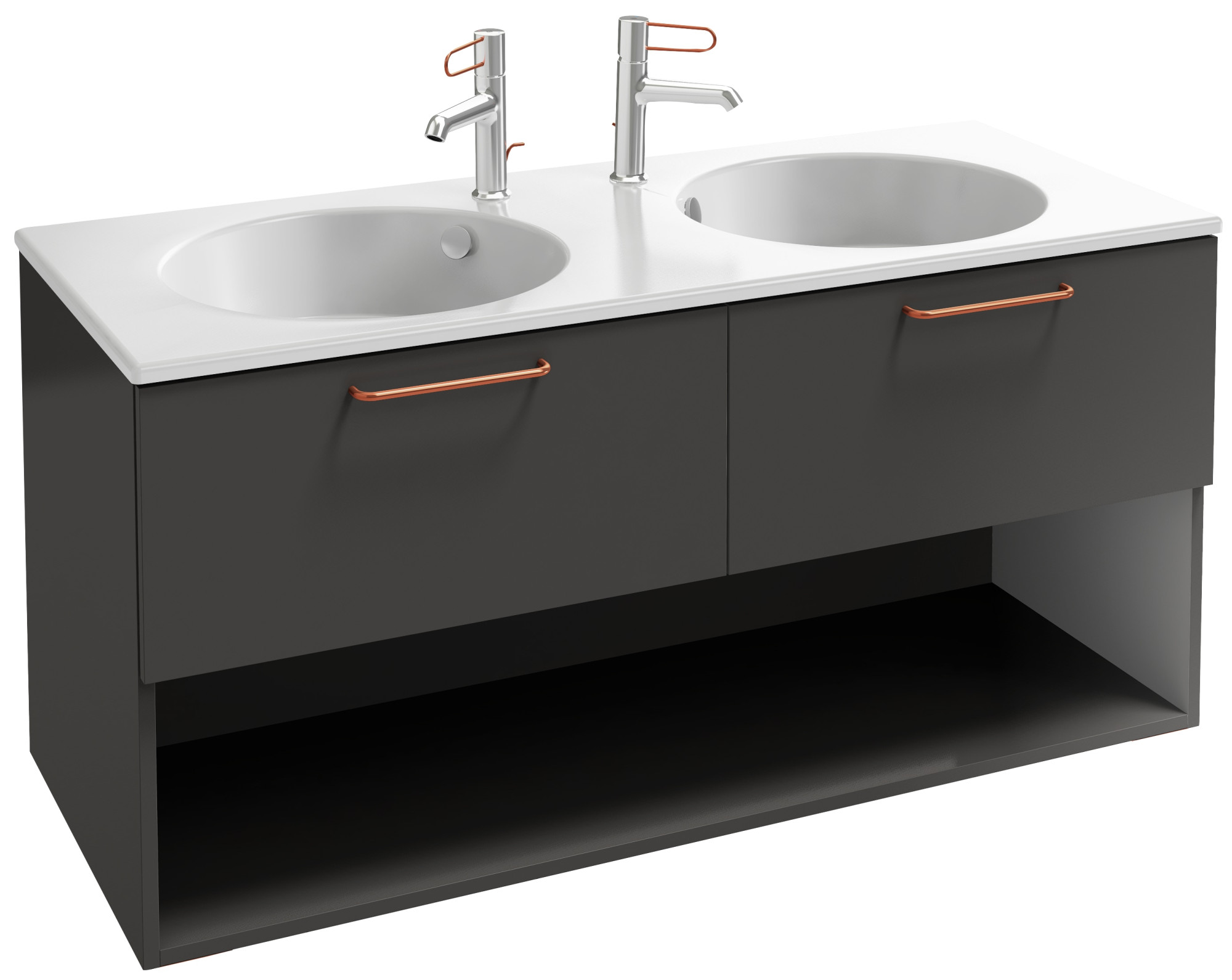 EB2555-R7-N18 Тумба для столешницы 120 см, 2 ящика/1 ниша, бронзовая ручка JACOB DELAFON ODÉON RIVE GAUCHE ODEON RIVE GAUCHE
