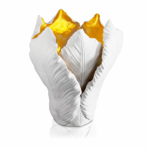 300054,18 ABHIKA ПОДСВЕЧНИК ТЮЛЬПАН BIG WHITE/GOLD