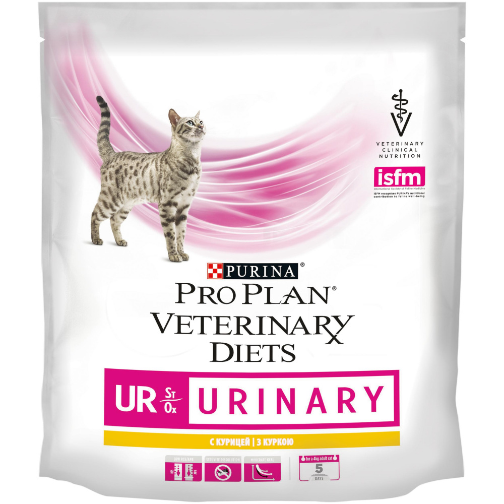 ПР0033153 Корм для кошек Veterinary Diets UR St/Ox при болезни нижних отделов мочевыводящих путей, курица сух. 350г Pro Plan  - Вид №7