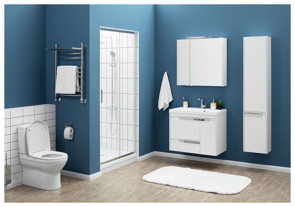 Шкаф-пенал для ванной Aquanet Тиволи 35 белый 00180069 - Вид №3