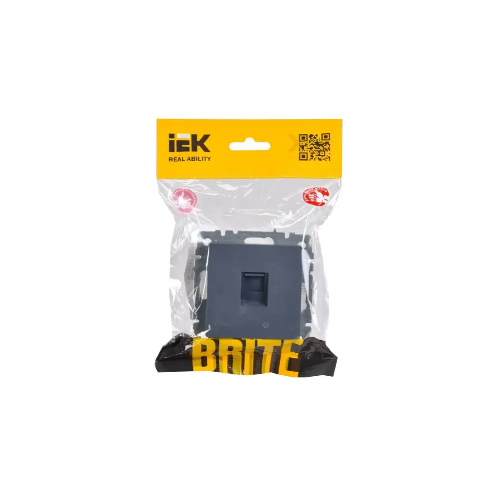 Розетка встраиваемая IEK Brite РК10-БрМ RJ45 cat 5e цвет маренго 89361850 STLM-2136413 - Вид №3