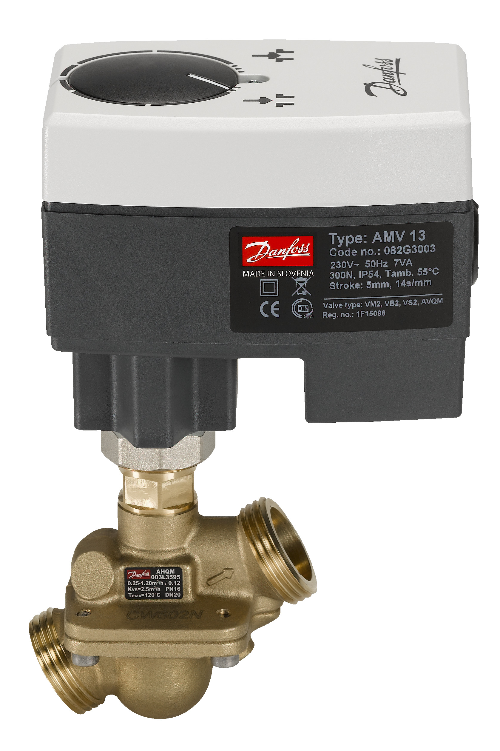 Danfoss Редукторные электроприводы с трехпозиционным управлением AMV 25 SU 230V электропривод 082H3040  - Вид №11