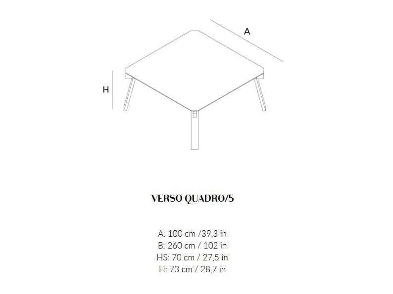 Квадратный обеденный стол из массива дерева Lando VERSO QUADRO ARCH-00051380 - Вид №9