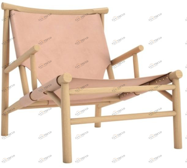 NORR11 Кресло из дуба и кожи с подлокотниками sun-id-1437320