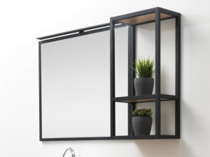 Деревянный навесной шкаф для ванной комнаты