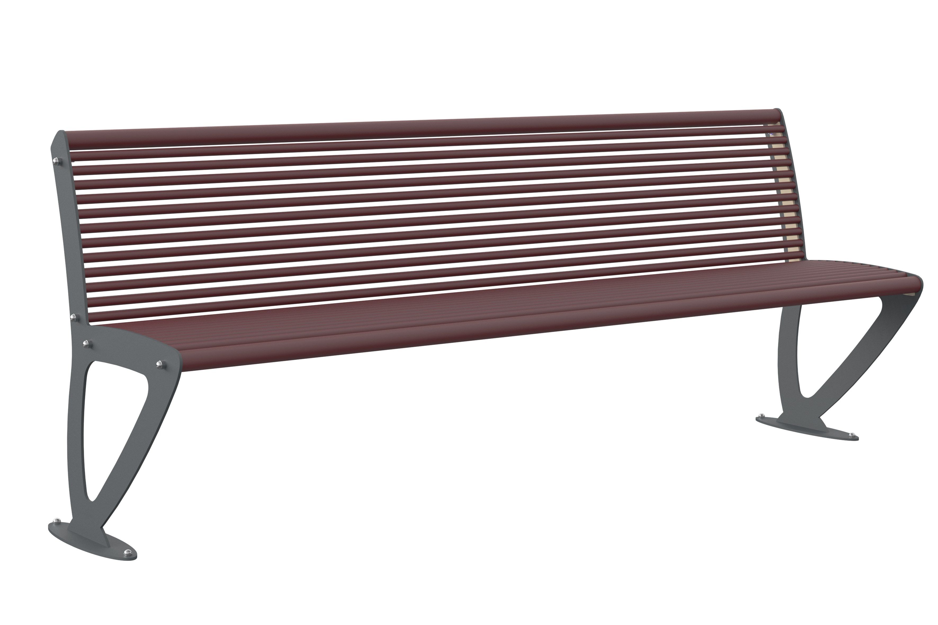 Оцинкованная стальная скамья со спинкой Lazzari BRUXELLES ARCH-00152249 - Вид №2