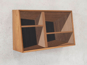 Подвесной письменный стол из тикового дерева с откидными дверцами