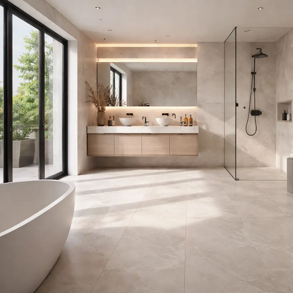 Глазурованный керамогранит Abgres Lux 60x120 см 1.44 м² сатинированный цвет светло-серый 89461855 STLM-2074208 Santreyd - Вид №3