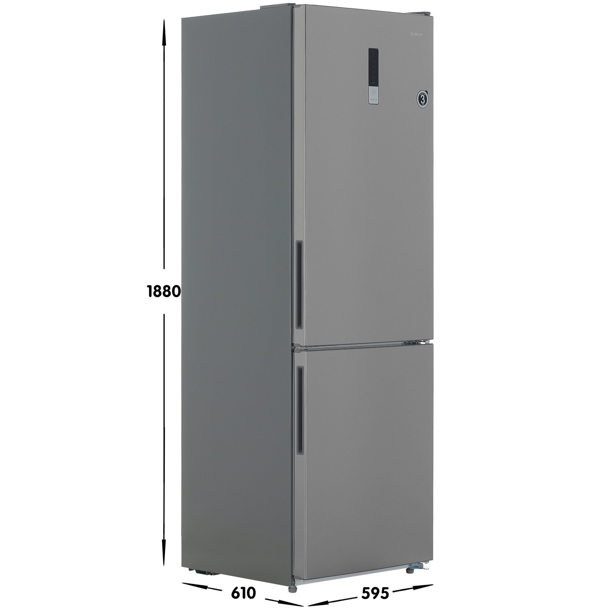 9064767 Холодильник с морозильником   DEXP B4-32AMA серебристый STDN-0072969 - Вид №6