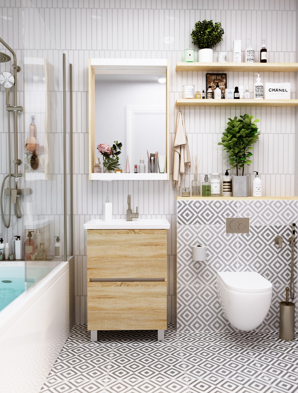 У84859 Зеркало Aris 60 Дуб Сонома 1 Marka Aris - Вид №2