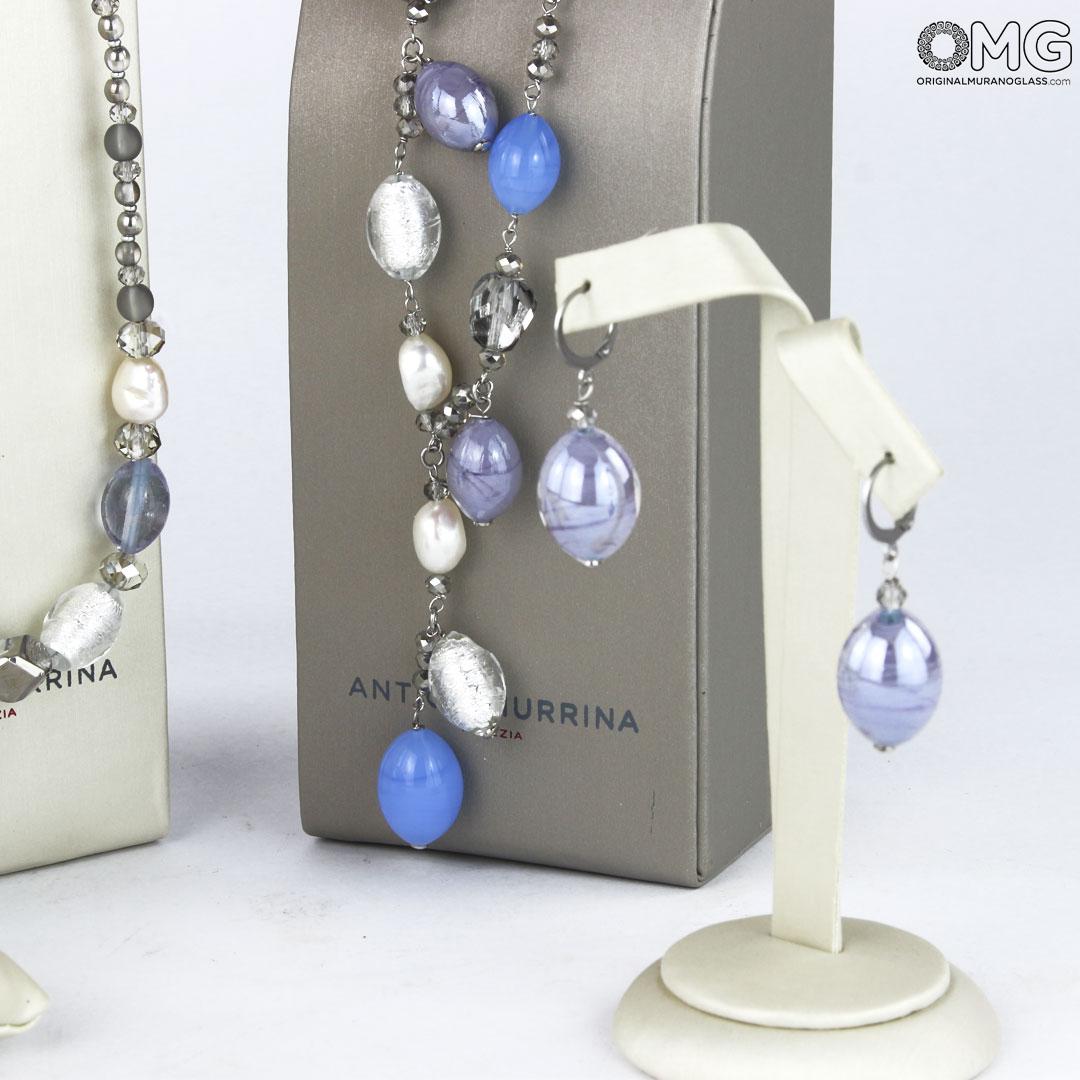 3949 ORIGINALMURANOGLASS Колье Фиалка - Коллекция Antica Murrina - муранское стекло OMG 88 см  - Вид №1