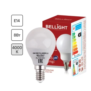 88297878 Лампа светодиодная Bellight E14 220-240 В 8 Вт шар малый матовая 750 лм нейтральный белый свет STLM-0930638
