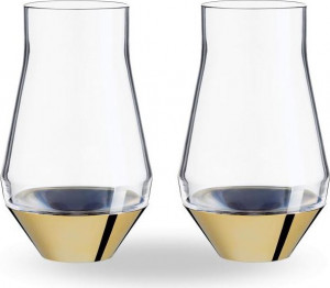 10601838 Puiforcat Набор из 2 стопок для водки на подставках 40мл "Сомелье" (позолота) Стекло