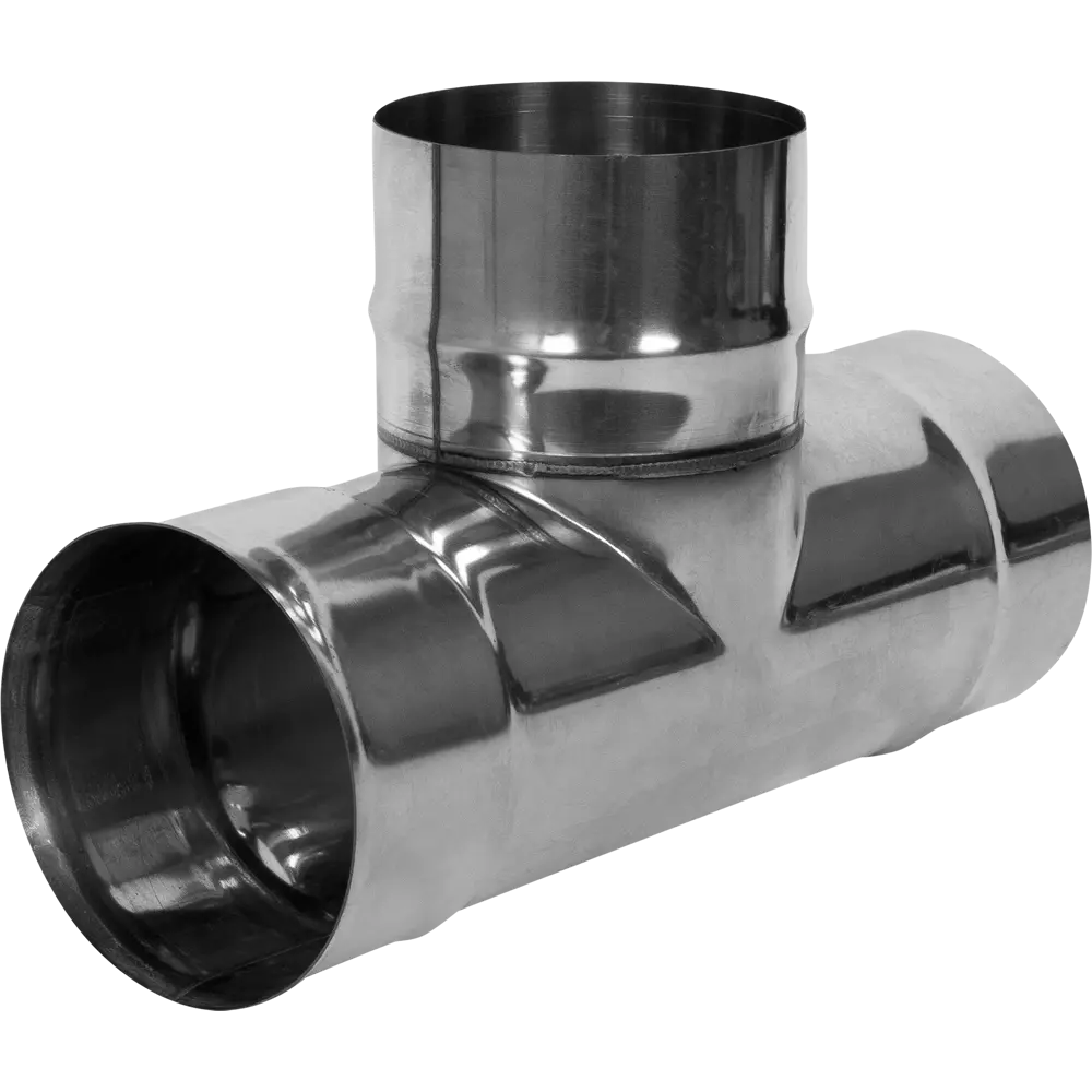 Тройник 90 градусов Ferum 120 мм 0.5 м нержавеющая сталь STLM-2122855 - Вид №1