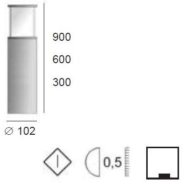 BEL-LIGHTING Столбик из нержавеющей стали для общественных мест Atrex 791a  - Вид №1
