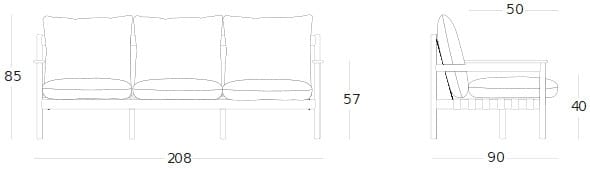 3-местный диван из ткани и тика Vincent sheppard Oda ARCH-00073549 - Вид №8