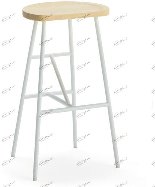 Billiani Высокий табурет из ясеня с подставкой для ног Puccio 715
