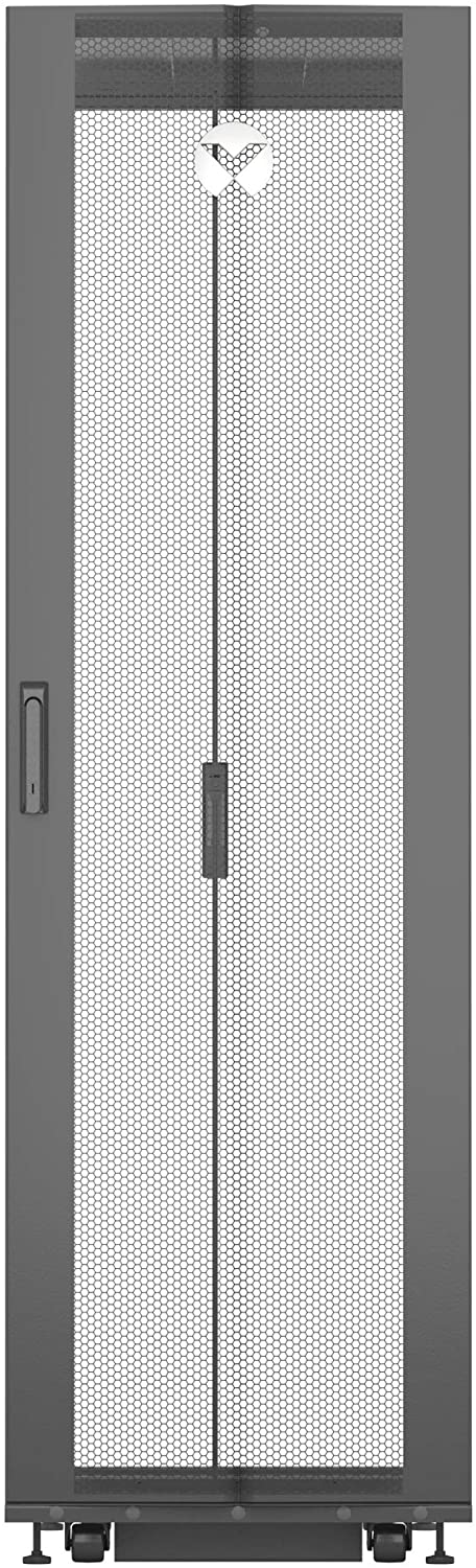 VR3300 Vertiv шкаф 42u 1998х600х1200мм, 77% перф. передняя дверь с замком, 77% перф. распашная задняя дверь с замком, 4x19” серверных направляющих, боковые панели, крыша, ролики и регулируемые ножки, 2 органайзера для pdu и кабелей, 50хm6 гаек и винтов, r Santreyd  - Вид №4