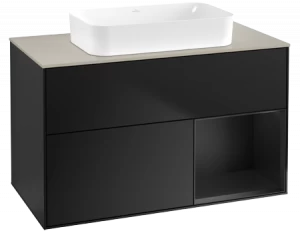 Villeroy&Boch Тумба под раковину Прямоугольная версия F663PDPD Finion Black Matt Lacquer