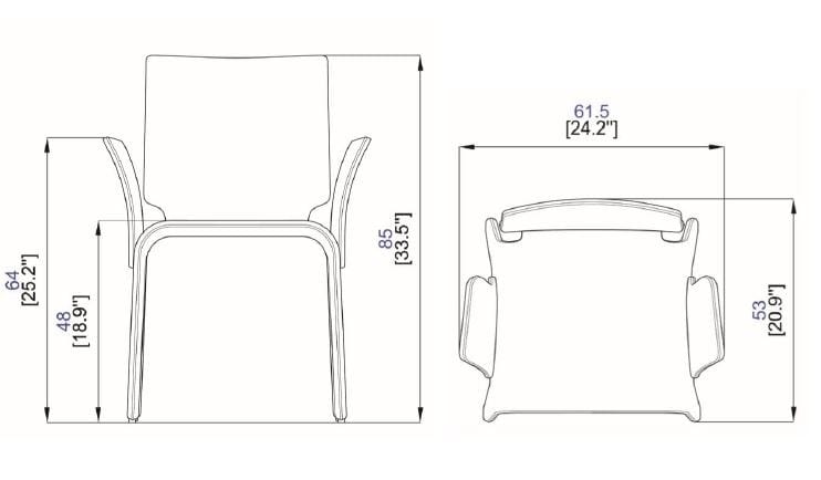 Мягкий тканевый стул с подлокотниками ROCHE BOBOIS Chabada ARCH-00089673 - Вид №4
