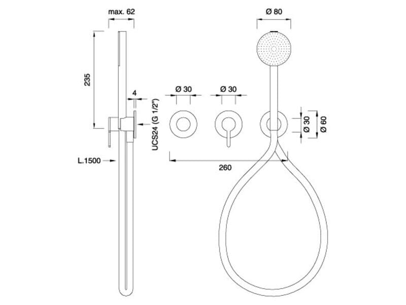 Настенный термостатический смеситель для ванны / душа CEADESIGN INNOVO ARCH-00119374 - Вид №2