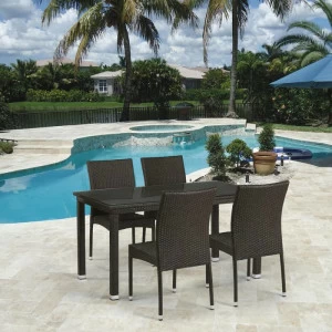 Обеденная группа коричневая, стулья и стол на 4 персоны Pire AFINA  241063 Коричневый