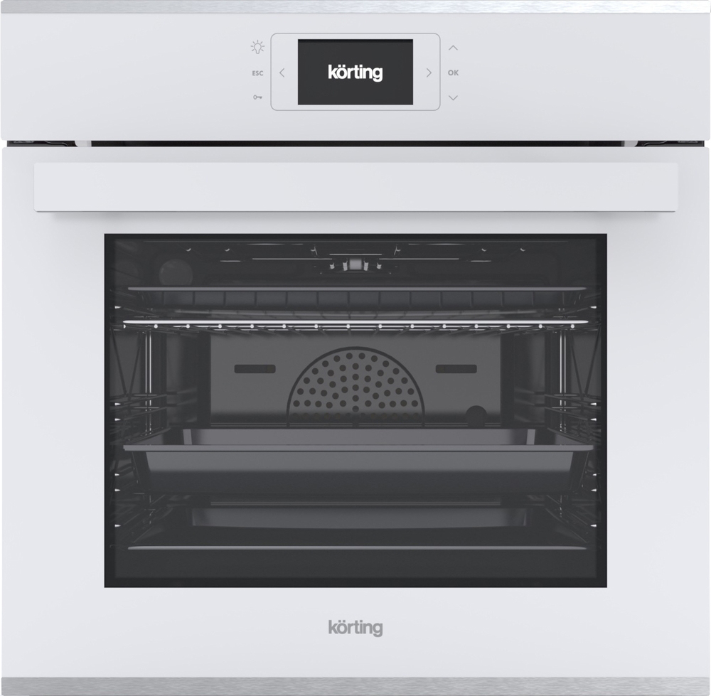 OKB 1131 CSGW Встраиваемые электрические духовки / электронное сенсорное управление full touchcontrol, электронный таймер отключения и отложенного старта, автопрограммы (книга рецептов), функция “любимые программы”, термощуп, 11 режимов работы, стеклянная Santreyd 