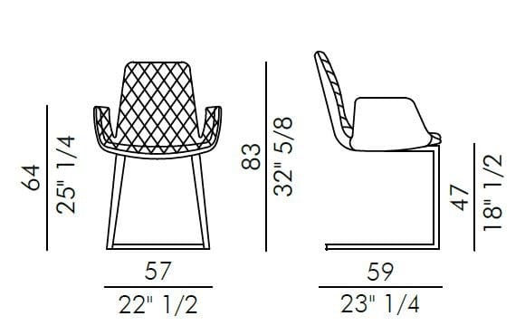 Кожаный мягкий консольный стул с подлокотниками EFORMA Lenny ARCH-00026612 - Вид №5