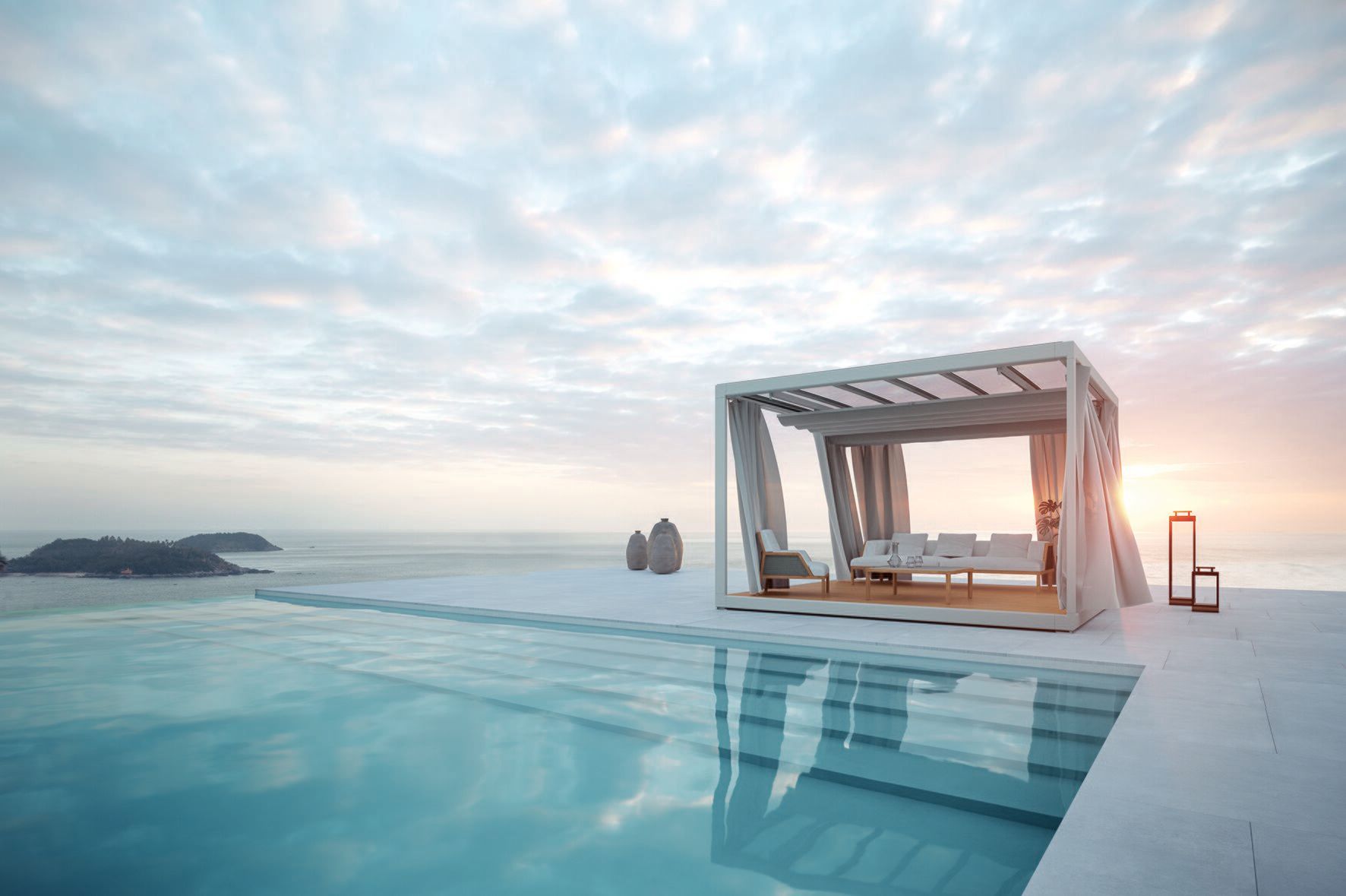 Самонесущая пергола из литого алюминия с раздвижной крышкой Ethimo Eivissa ARCH-00035405 - Вид №2