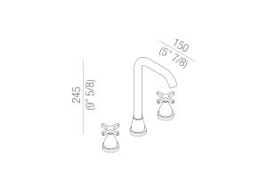 Латунный смеситель для раковины с 3 отверстиями Agape Memory ARCH-00130427 - Вид №1