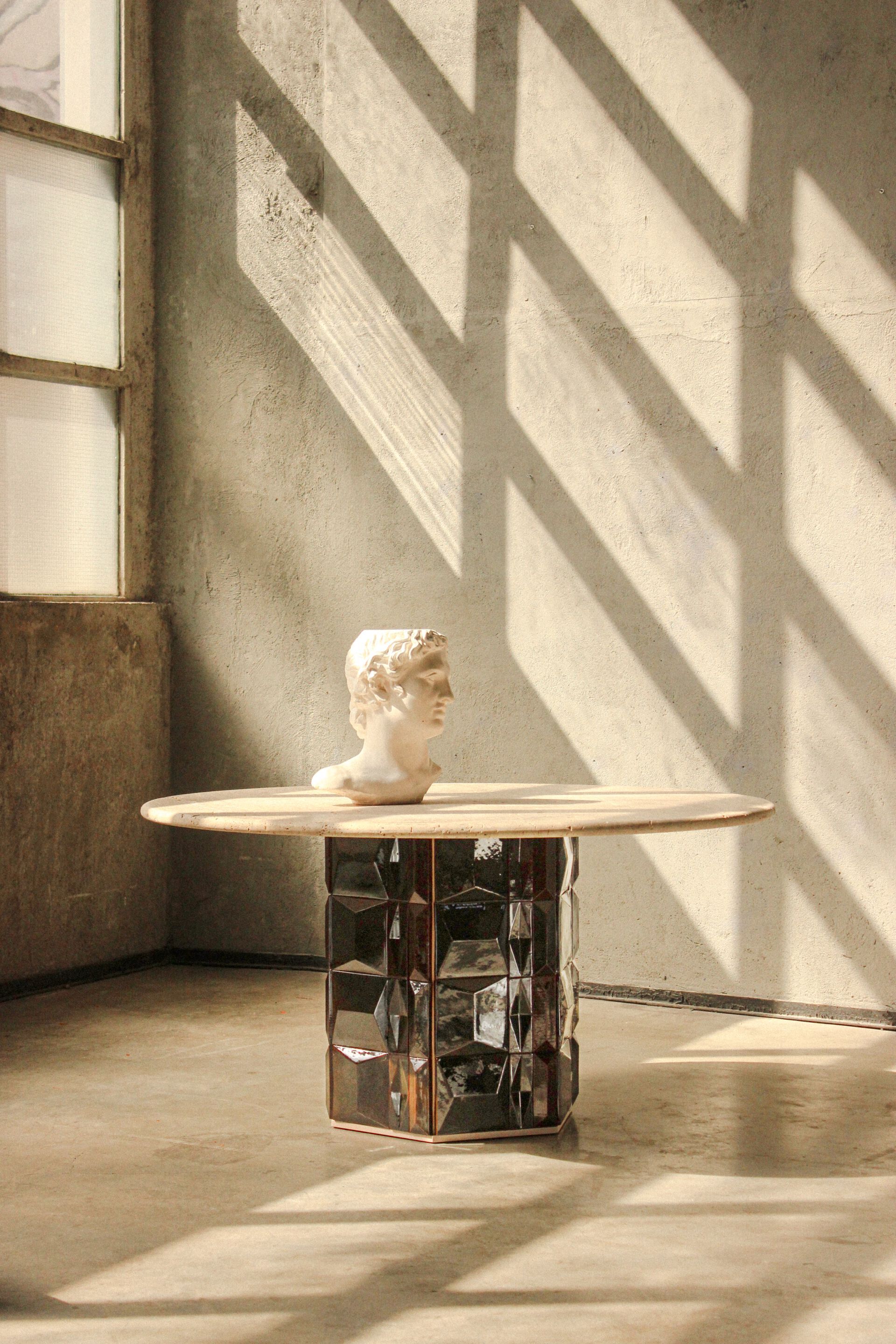 Круглый травертиновый стол DOOQ MILANO ARCH-00065524 - Вид №2