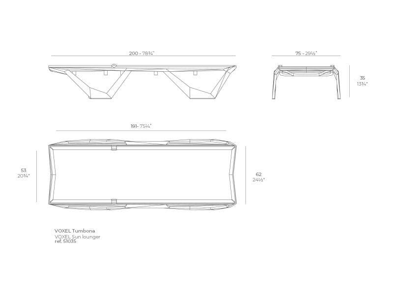 Полипропиленовая откидная Садовая кровать Vondom воксель ARCH-00107756 - Вид №6