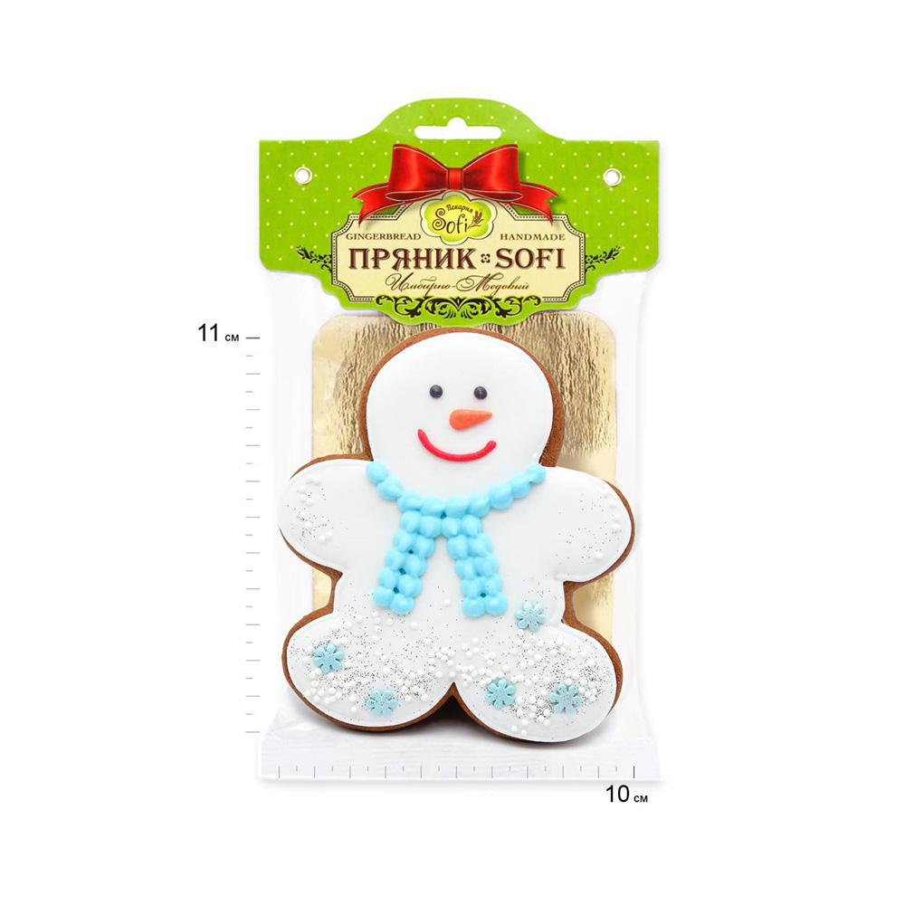 1939 Пряник имбирно-медовый 90 г Пряничный человечек зимний Пекарня Sofi 