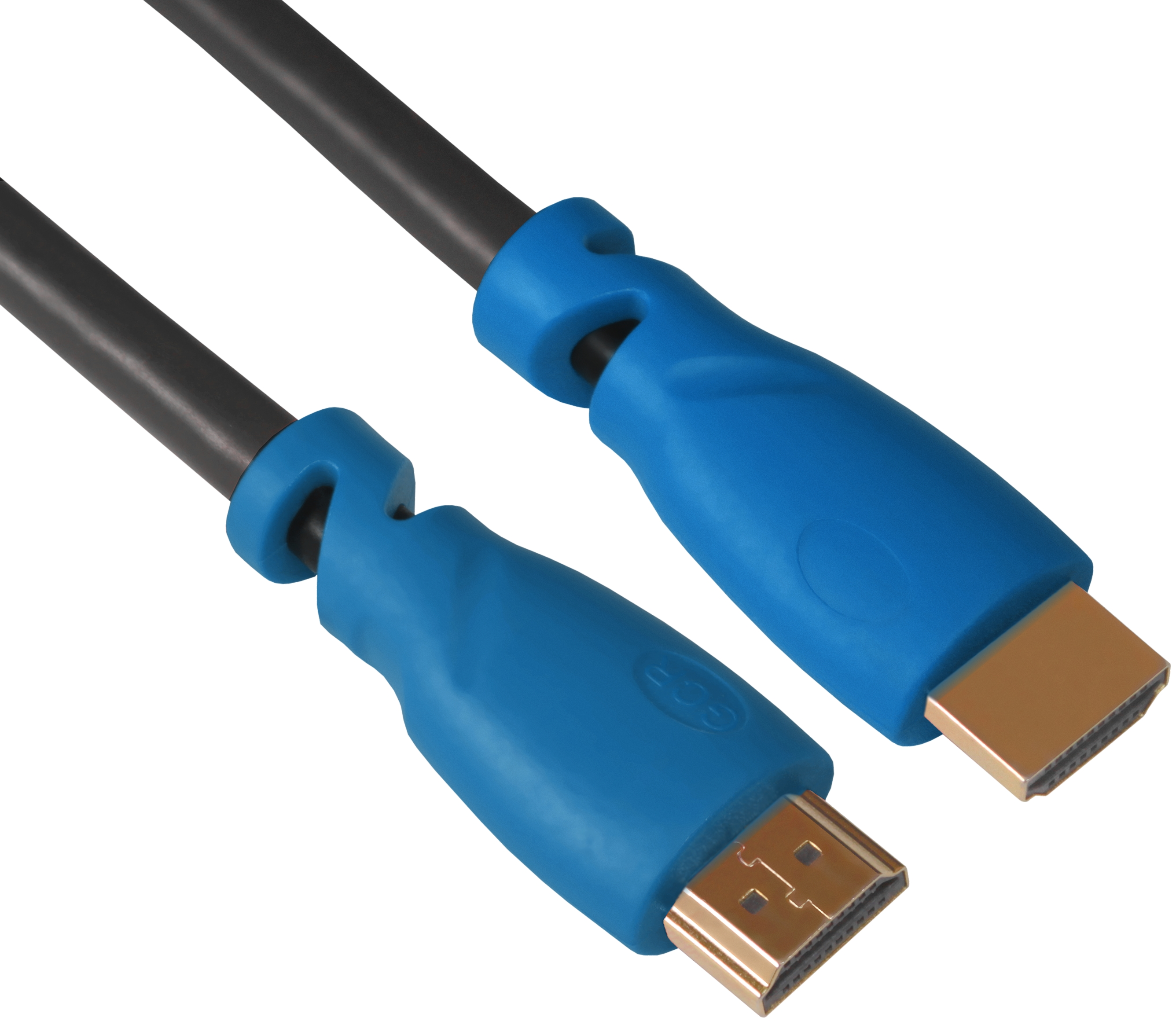 GCR-HM330-0.3m кабель 0.3m hdmi версия 1.4, черный, синие коннекторы, od7.3mm, 30/30 awg, позолоченные контакты, ethernet 10.2 гбит/с, 3d, 4k , экран Greenconnect Santreyd  - Вид №4