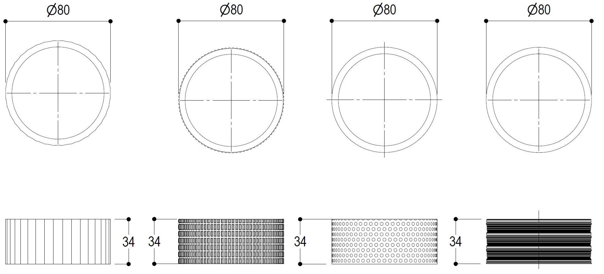 Латунная круглая регулируемая душевая головка с рычагом Ritmonio Diametro35 Wellness Footprinti ARCH-00115931 - Вид №16