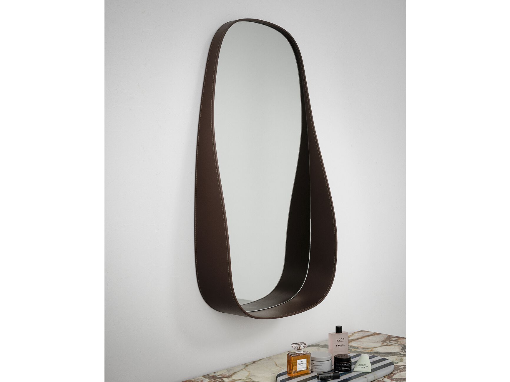 Зеркало с настенной полкой Novamobili FLOW ARCH-00020553