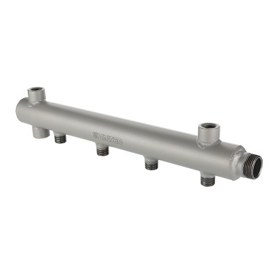 VTc.510.BS.060408 Коллектор из стали с межосевым расстоянием выходов 100 мм Valtec 1", 8 x 1/2" 