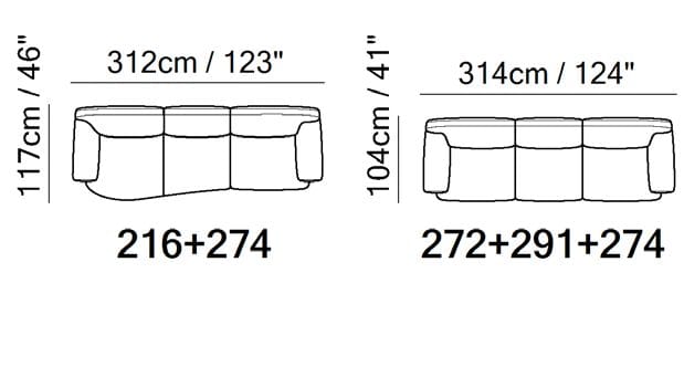 3-местный тканевый диван Natuzzi Italia память ARCH-00129365 - Вид №4