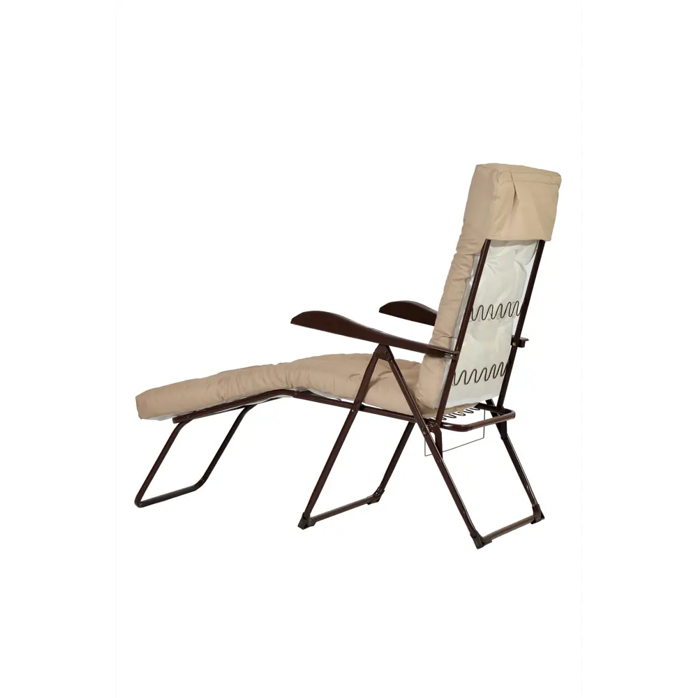Кресло-шезлонг Naterial Ривьера 119х105х65 см сталь/полиэстер бежевый/коричневый STLM-2162610 - Вид №4