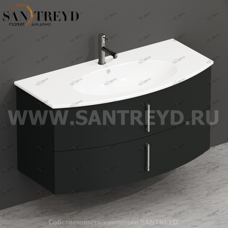 MDMC10Y159 Тумба с двумя ящиками 100 см серая Globo 4ALL Италия Ceramica Globo