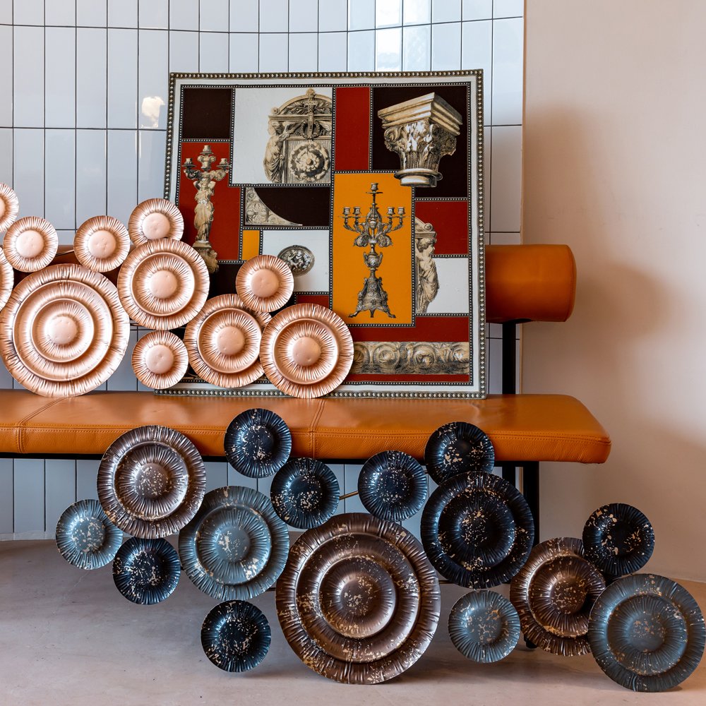 Панно на стену металлическое золотое "Квазар Роуз" BYOBJECT  00-3869140 Золото;разноцветный;розовый Object Desire  - Вид №2