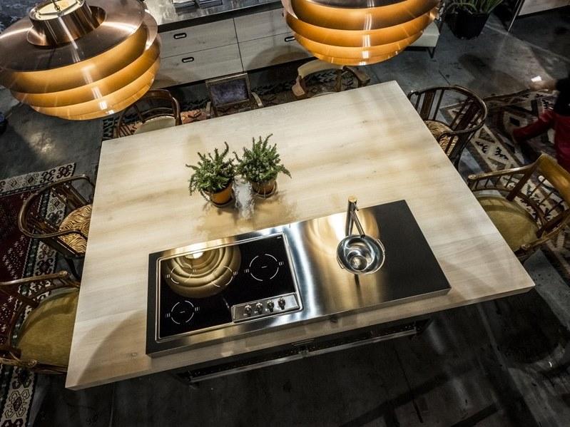 ALPES-INOX Снек-остров из нержавеющей стали и дерева Liberi in cucina sun-id-1416691 - Вид №7