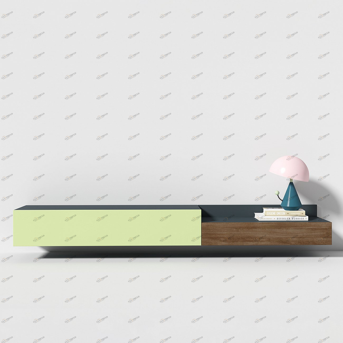 Тумба под телевизор с ящиками салатовая Under BRAGIN DESIGN  00-3879364 Зеленый 