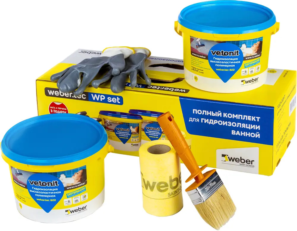 85060540 Комплект для гидроизоляции Vetonit Weber Tec WP Set 8 кг STLM-0057906