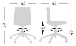 GABER Офисное кресло из технополимера с 5 спицами на колесиках sun-id-1510753 - Вид №1