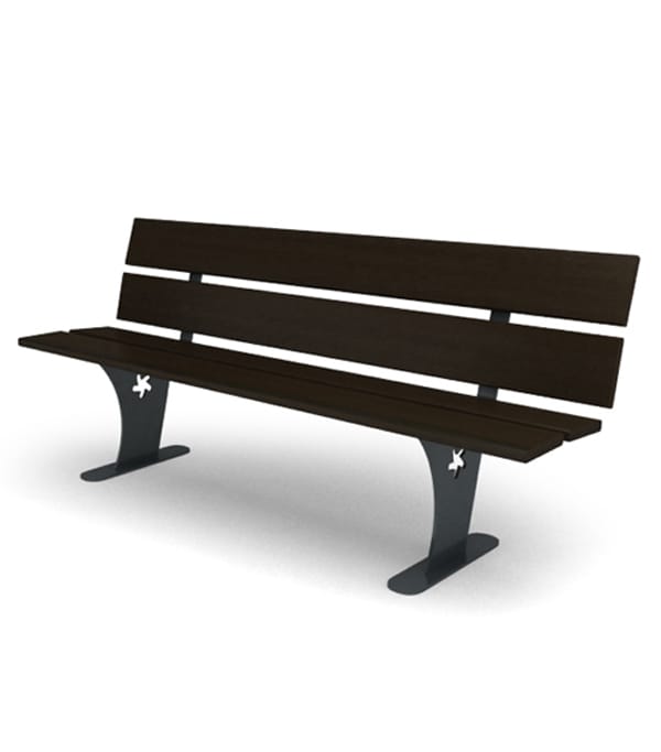 Оцинкованная стальная скамья со спинкой Viscio Urban Design OLANDESINA ARCH-00014532 - Вид №6