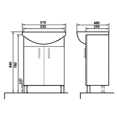 O-mebel напольная тумба Кларис салатовый Белый ORANGE sun-id-1516974 - Вид №1