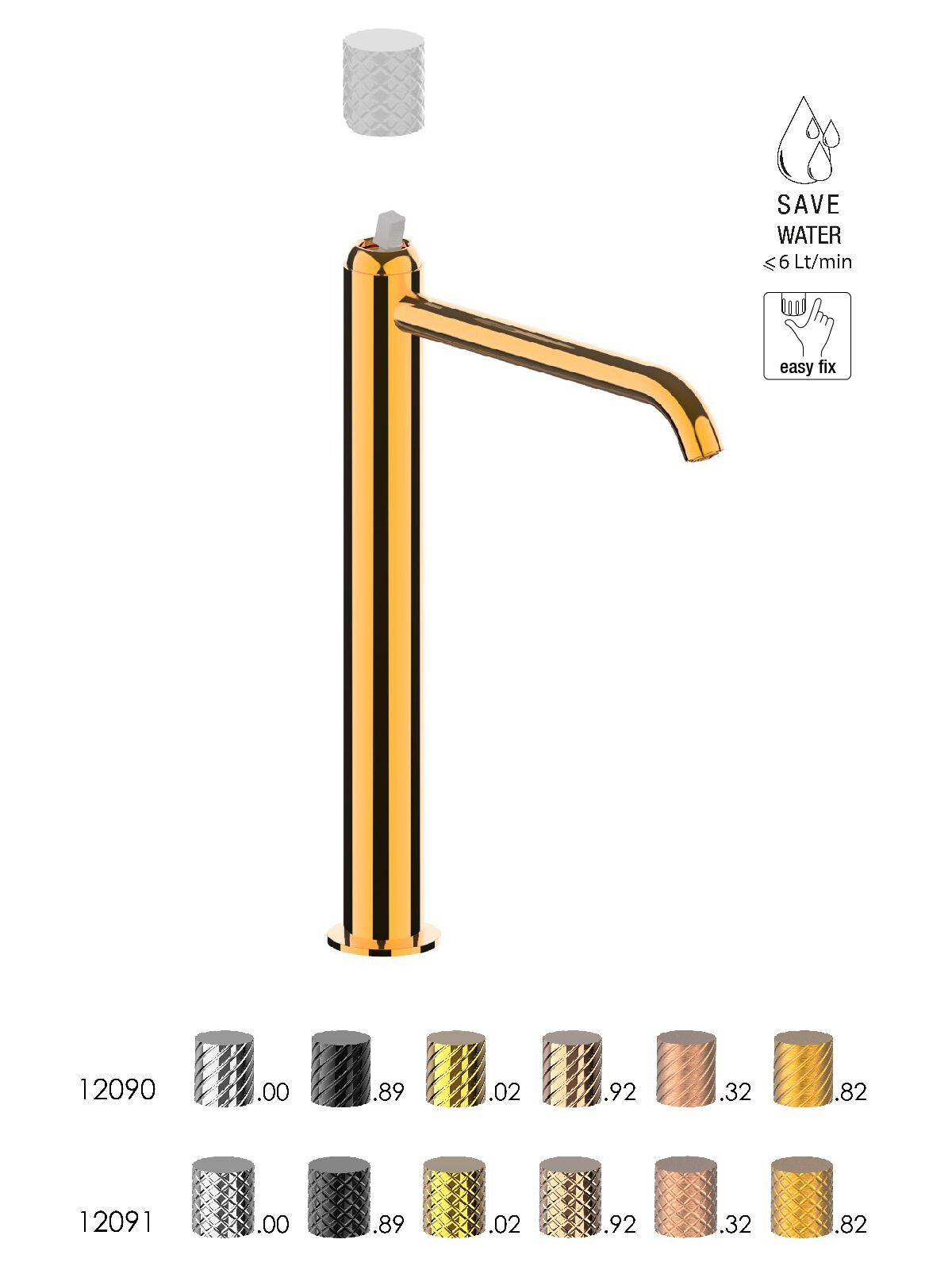 Смеситель для раковины с высоким верхом без слива Rubinetterie Frattini Pepe XLS ARCH-00056144 - Вид №8