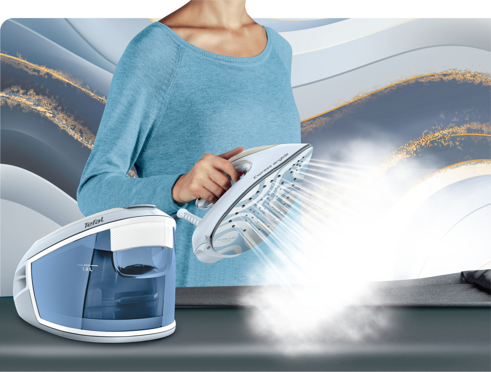 9254698 Парогенератор Tefal SV8028E0 голубой STDN-0131112 - Вид №5