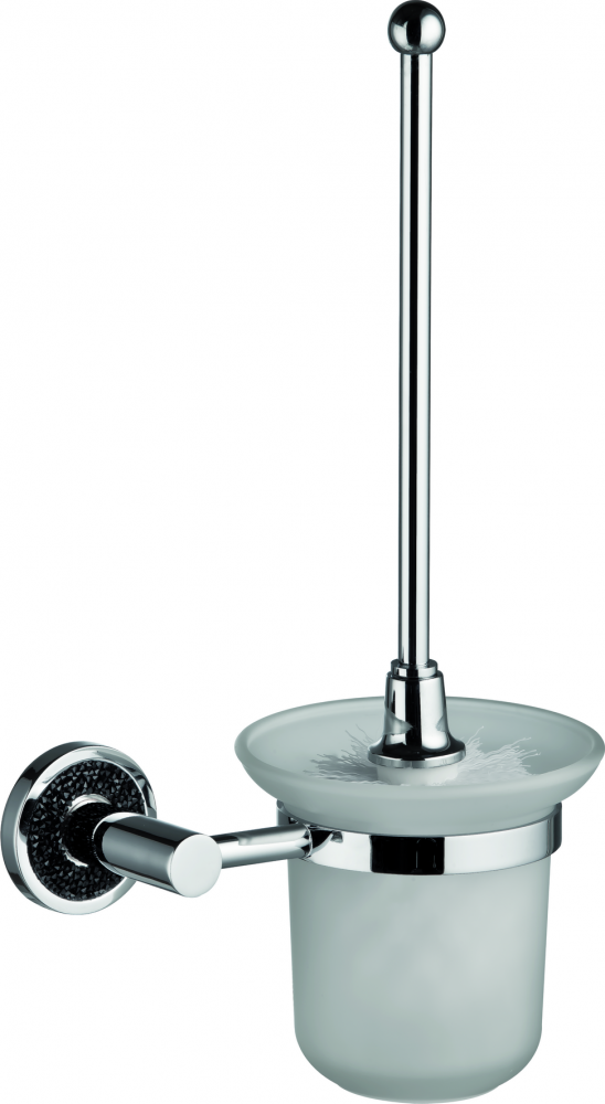 H2014/10B Sanibano Ebano, настенный стеклянный ёрш, цвет хром-кристаллы Swarovski black 